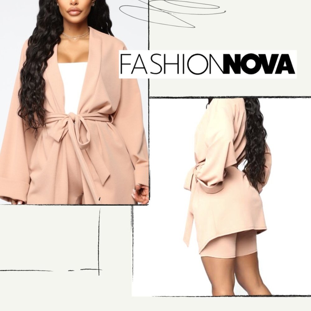 Oversized jacket Taupe bell sleeves